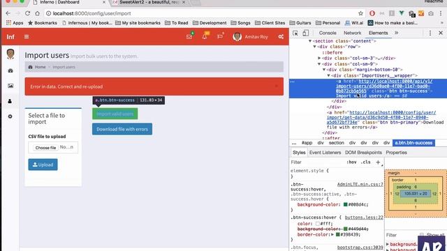 Inferno #23: Ajax based add user / import Laravel - part 2 смотреть онлайн
