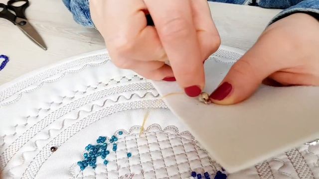 Мк вышивка бисером паетками стеклярусом кристальной нитью. types of beadwork with sequins.