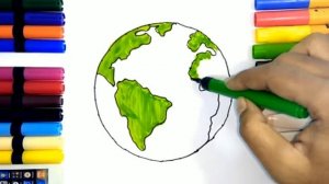 How to draw and colour Earth ?