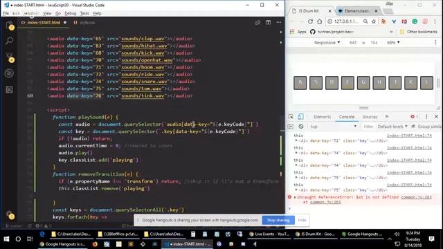 Wes Bos' JavaScript30 drum kit walkthrough