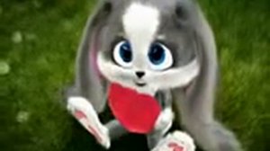 Миленький зайчик поет песенку