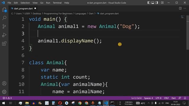 Dart Tutorial #26 - static Keyword in Dart Programming