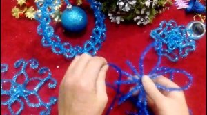 Как сделать снежинку из синельной проволоки своими руками быстро и легко