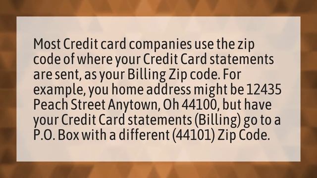 Where is the billing zip code on a card? смотреть онлайн