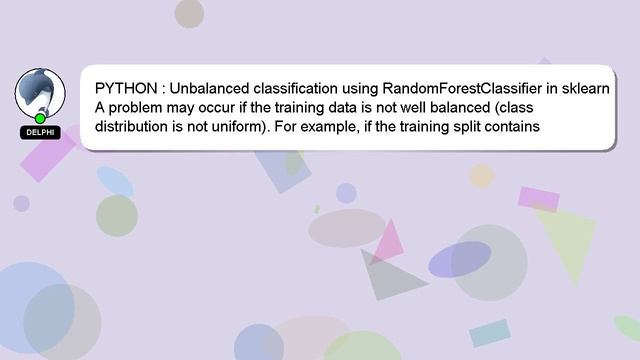 PYTHON : Unbalanced classification using RandomForestClassifier in sklearn смотреть онлайн