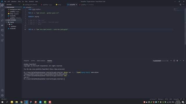 آموزش داکر - قسمت هشتم: کار با کانتینر nodejs و کار با npm و gulpjs در docker смотреть онлайн