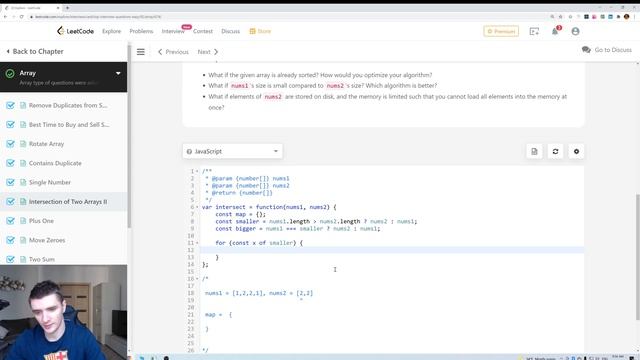 Решаем Leetcode на JS: Intersection of Two Arrays II смотреть онлайн