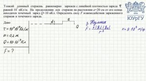 Взаимодействие точечного и протяженного зарядов