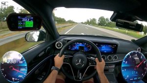 2021 Mercedes E 200 211HP - Autobahn Top Speed Drive POV