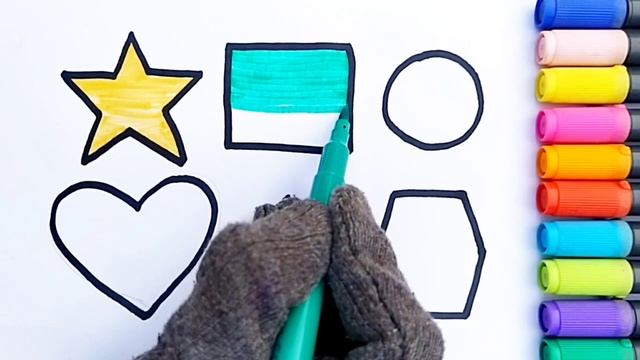 Shapes Drawing Colouring ? for kids and toddlers Easy Drawing Colourful drawing for kids Cute shape смотреть онлайн