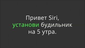 Привет Siri, установи будильник на 5 утра.