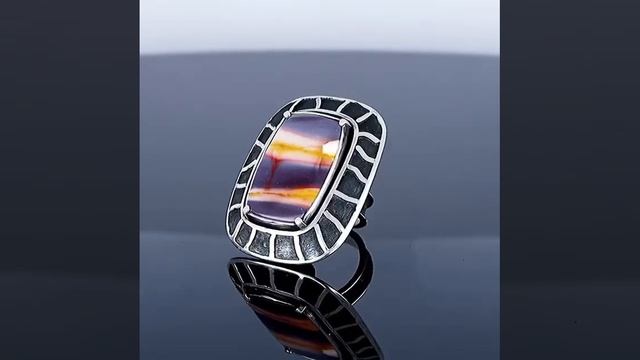 Кольцо с австралийским риолитом (яшмой). смотреть онлайн