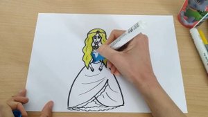 Как нарисовать принцессу быстро и легко? Уроки рисования для детей. How to draw a princesse easily?