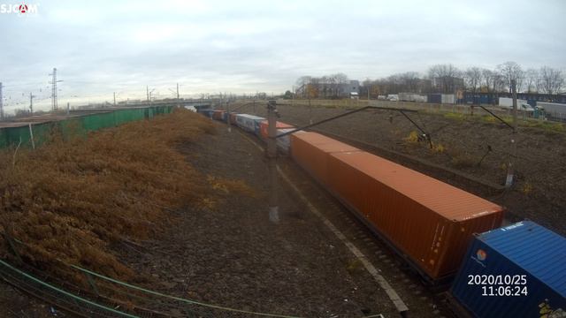 Электровоз ВЛ10-302 с контейнерным поездом. Перегон Люберцы-2 - Люберцы-1.