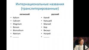 Лекция 6. Часть 1. Химическая номенклатура: химические элементы