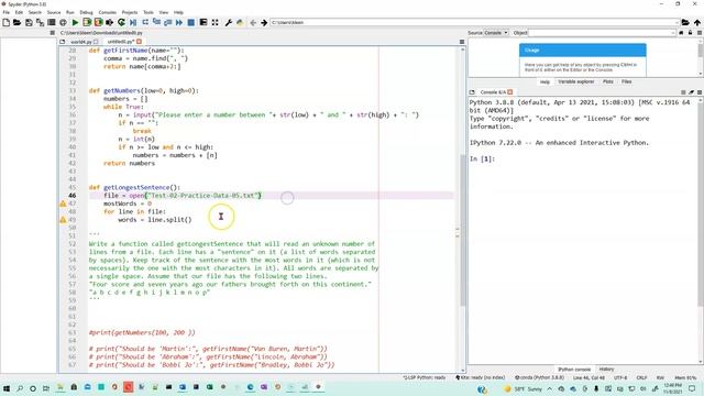 Python practice test #2, problem 5.