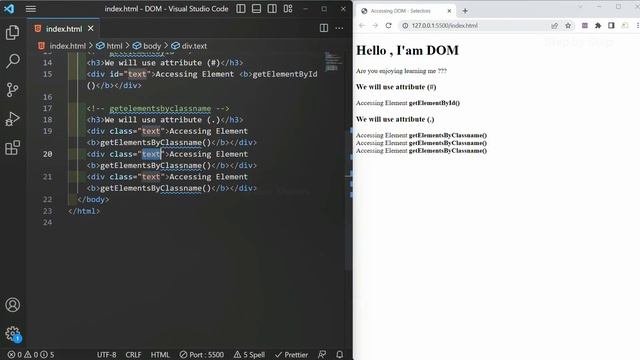 HTML Structure  for Accessing the DOM- 14 || JavaScript Tutorial for Beginners  - 84