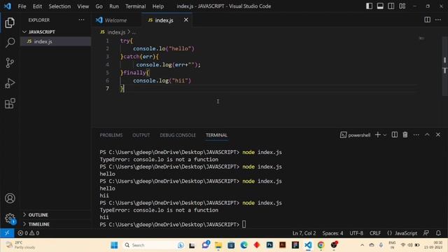 #47 Error handling in javascript in Hindi 2023.| try catch in javascript |throw error.