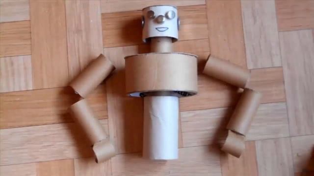 РОБОТ из картона и картонных трубок (марионетка) смотреть онлайн