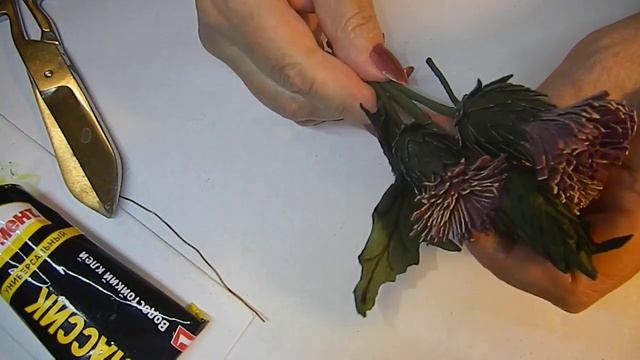 Как сделать брошь Чертополох. Мастер класс. DIY. Часть 2
