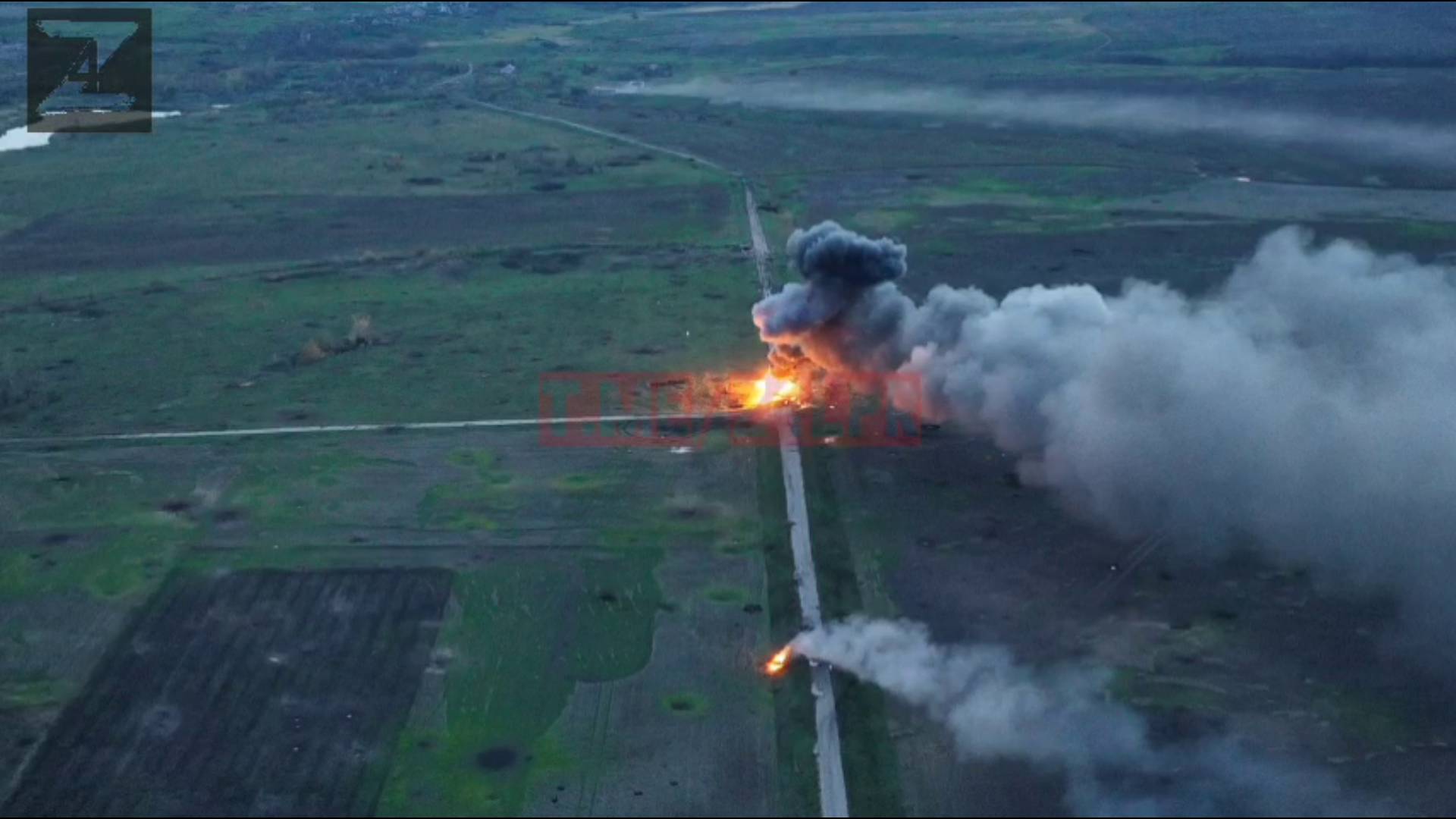 Уничтожение украинской бронетехники у села Спорное (ДНР)
