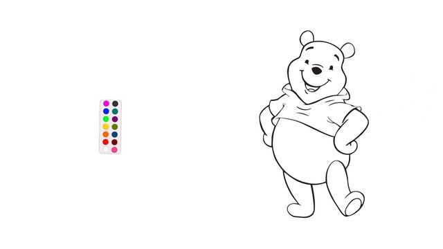 Учимся рисовать Винни из мультфильма Винни Пух. Мультик раскраска от Дудл Арт Колор