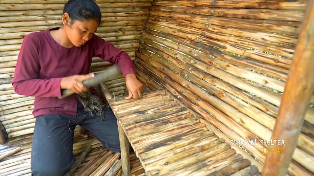 Decoration and Grass Roof added to My Bamboo Wood House built with Ancient Skills смотреть онлайн