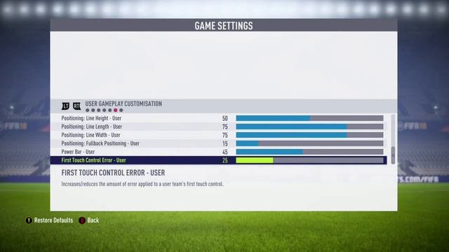 FIFA 18 Slider Settings
