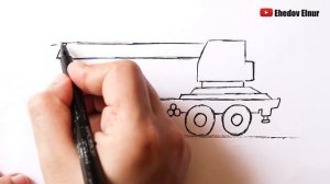 Как нарисовать Кран Ручкой поэтапно