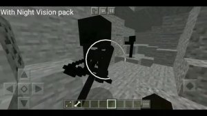 Minecraft Bedrock Night Vision texture pack download + Comparison