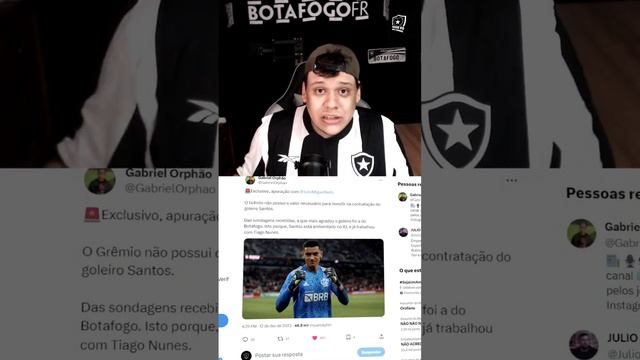 🚨GOLEIRO SANTOS PREFERE O BOTAFOGO! MERCADO DA BOLA EM 1 MINUTO! #futebol #botafogonoticias