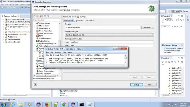How to Remote Debug in Web Logic 9.1 Using eclipse IDEA