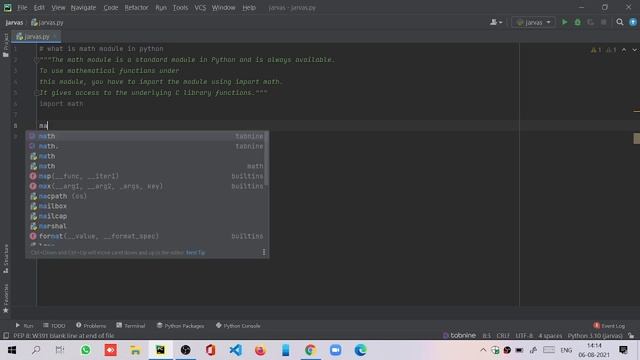 what is the math module in python