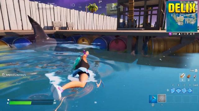 ПРОКАТИТЕСЬ ВОЗЛЕ БЕСПЕЧНОГО БЕРЕГА ПОЙМАВ ПРОЖОРЛИВУЮ АКУЛУ НА УДОЧКУ, ФОРТНАЙТ. смотреть онлайн