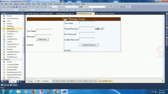 password validation in asp.net with sql database using c# code. textbox validation