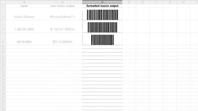 Code 128 Barcodes in Excel