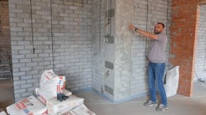 Прокладка провода. Стена из кирпича.Ремонт квартир и частных домов 2019