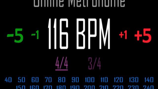 Metronomo Online - Online Metronome - 116 BPM 4/4 смотреть онлайн