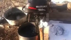 Запуск  лодочного мотора, 4-х тактный Suzuki DF 2.5