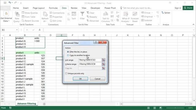 Advanced Filtering - Excel for Experts - Lesson 10