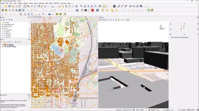 QGIS 3D Buildings Extrusion