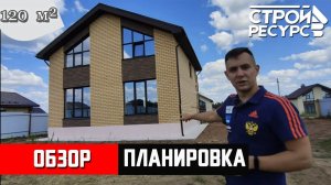 Обзор и планировка современного двухэтажного каменного дома 120 кв.м стройресурс ижевск