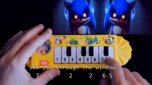 DING DONG HIDE AND SEEK * SONIC EXE * (how to play on a 1$ yellow piano)