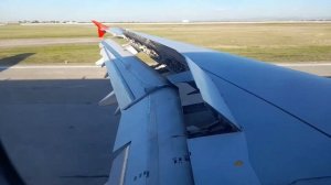 The work of the wing mechanization during landing. Работа механизации крыла при посадке.