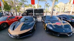 Stunning Ferrari SF90 Spider and 488 Pista Spider Tailor Made Green / Gold with Gold wheels