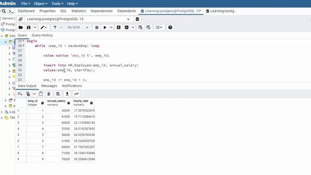 How to use the Postgresql pl/sql WHILE LOOP, with the keywords EXIT and CONTINUE. смотреть онлайн