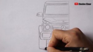 Как нарисовать машину Мерседес Гелендваген