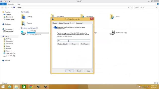 How To Change OneDrive Default Location in Windows 8.1 смотреть онлайн