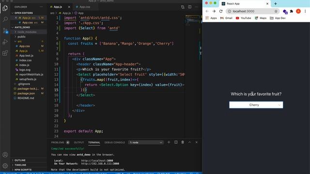 Ant Design Select component usage in ReactJS app | AntD Select, Dropdown Component Tutorial смотреть онлайн