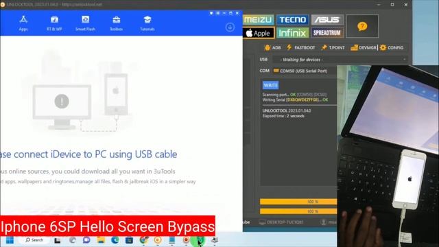 Iphone 6S Plus Hello Screen Bypass done by unlock tool 100% | Iphone 6SP icloud unlock iOS 15.x |